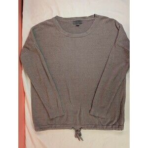 Women's Barefoot Dreams Ultra Lite Lounge Drawstring Hem Sweater Gray Small